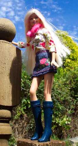 Barbie, seen here modelling here 'rose' outfit